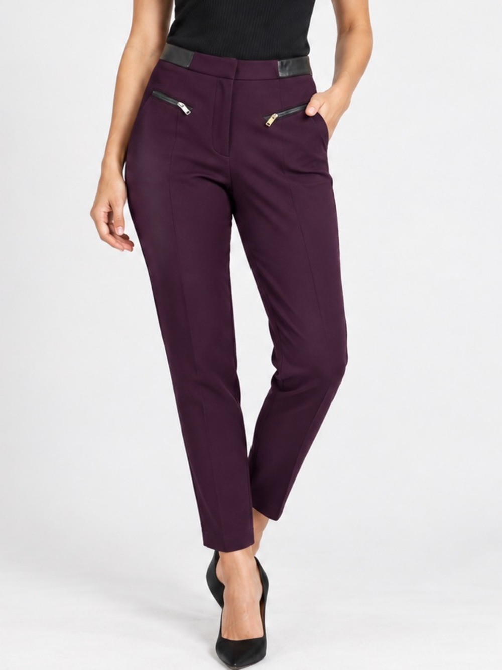 Plum/maroon colored dress pant